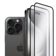 2x tvrzené sklo pro iPhone 15 Pro, ERBORD 3D pro celý displej
