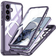 Pouzdro pro Samsung Galaxy S25 FE, Shockproof, se sklem, pro MagSafe, fialové