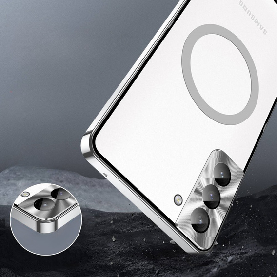 Ochranné pouzdro na fotoaparát pro Samsung Galaxy S21 FE 5G, CamShield MagSafe, průhledná / stříbrná