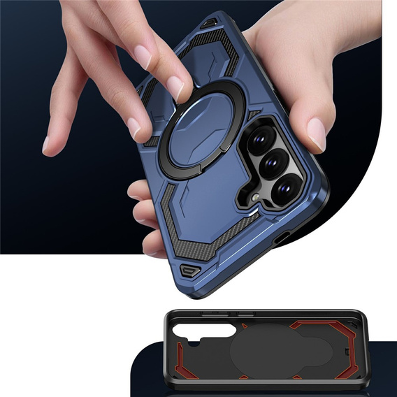 Magnetické pouzdro s podstavcem pro Samsung Galaxy A57 5G, modré