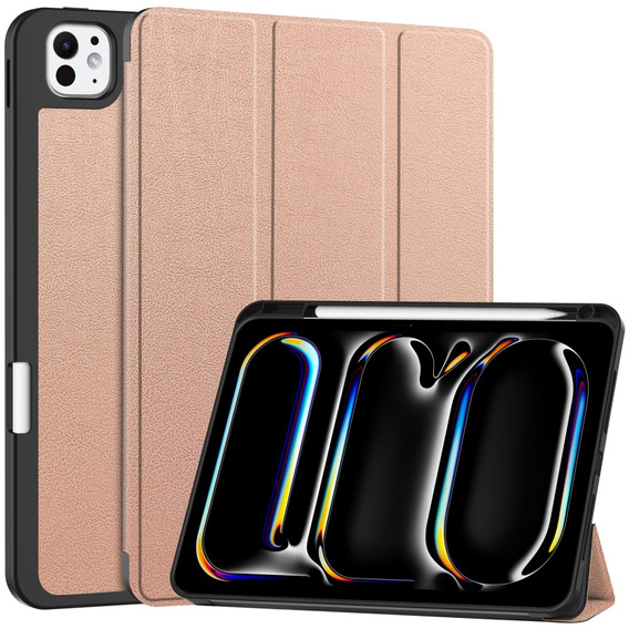 Pouzdro pro iPad Pro 11" 2024 (5 gen.), Smartcase s prostorem pro stylus, růžové