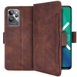 Klopové pouzdro pro Realme GT2 Pro, Card Slot, hnědé