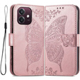 Klopové pouzdro pro Oppo A40 / Oppo A40m, Butterfly, růžové rose gold