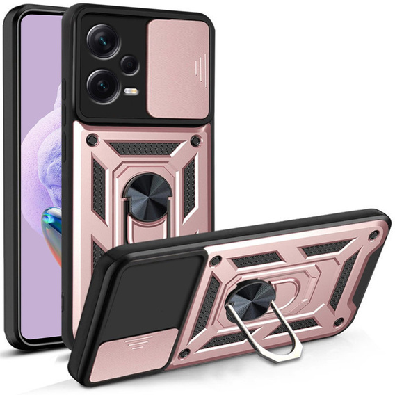 Pouzdro pro Xiaomi Redmi Note 12 Pro+ 5G, CamShield Slide, růžové rose gold
