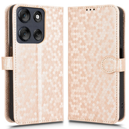 Flipové pouzdro pro Motorola Moto G56 5G, Wallet Rhombus, zlaté