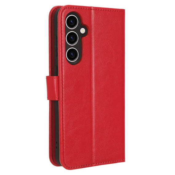 Klopové pouzdro pro Samsung Galaxy A26, Crazy Horse Wallet, červené