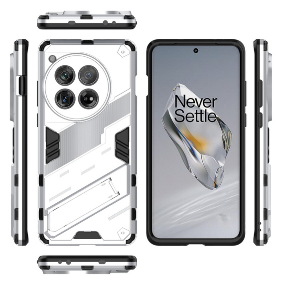 Pouzdro pro OnePlus 12 5G, Military kickstand, bílé