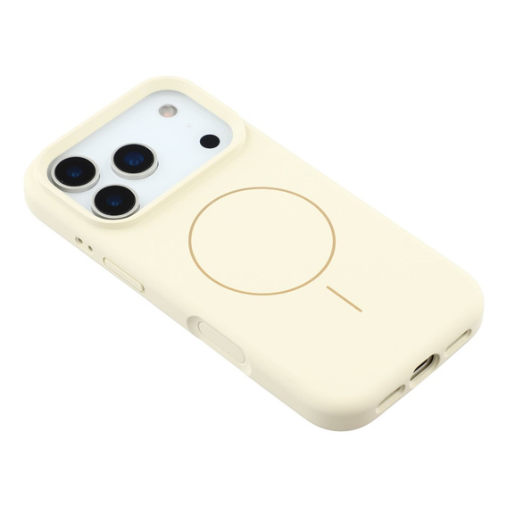 Silikonové pouzdro pro iPhone 17 Pro Max - kompatibilní s MagSafe, proti nárazu, béžové