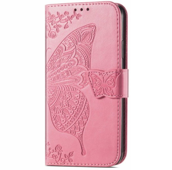 Klopové pouzdro pro Motorola Moto G14, Butterfly, růžové 