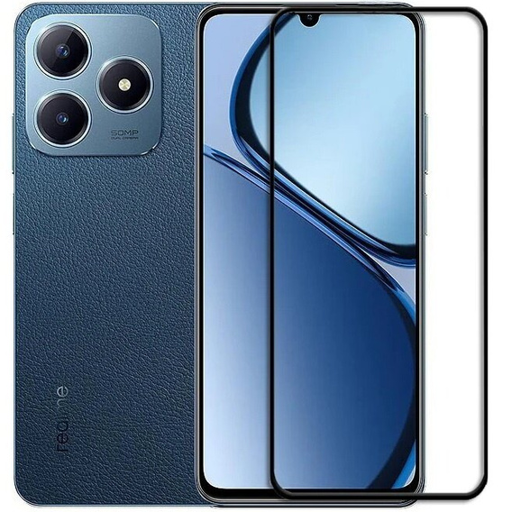 3D tvrzené sklo pro Realme C63, černý rámeček