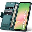 Pouzdro pro Samsung Galaxy A56, ERBORD Glossy Litchi, flipová peněženka, zelené