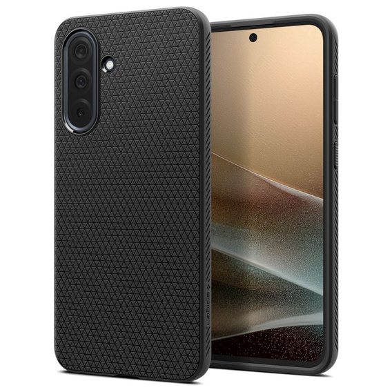 Pouzdro Spigen pro Samsung Galaxy A36 5G, Liquid Air, černé + 9H tvrzené sklo