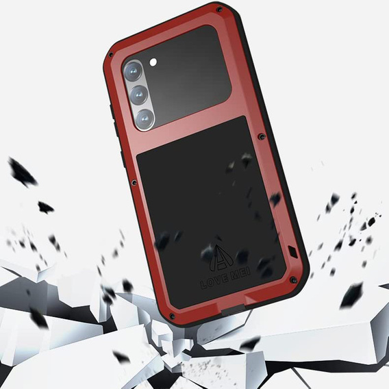 Pouzdro Love Mei pro Samsung Galaxy A34 5G, armored with glass, červené