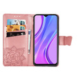 Klopové pouzdro pro Xiaomi Redmi 9, Butterfly, růžové rose gold