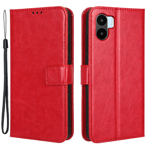 Klopové pouzdro pro Xiaomi Redmi A1 4G / A2 4G, Crazy Horse Wallet, červené