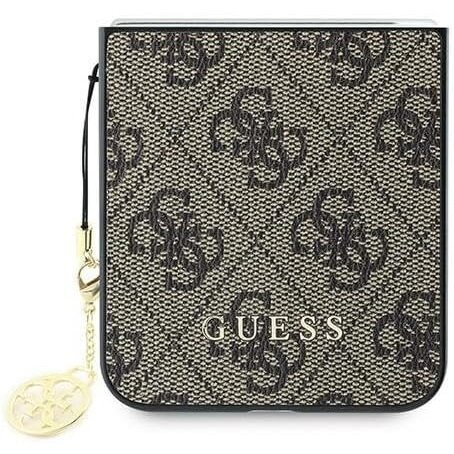 Pouzdro GUESS pro Samsung Galaxy Z Flip7 FE / Z Flip6, 4G Charms Collection Hardcase, hnědé