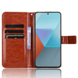 Klopové pouzdro pro Xiaomi Redmi Note 13 Pro 5G, Crazy Horse Wallet, hnědé