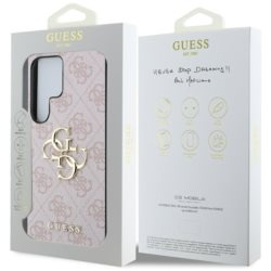 Pouzdro GUESS pro Samsung Galaxy S25 Ultra, 4G Big Metal Logo, růžový