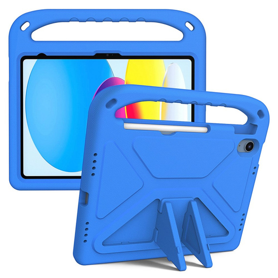 Dětské pouzdro pro iPad 11" 2025 A16 (11 gen.) / iPad 10.9" 2022 (10 gen.), s rukojetí, modré