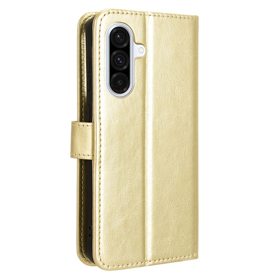 Klopové pouzdro pro Samsung Galaxy A56, Crazy Horse Wallet, zlaté