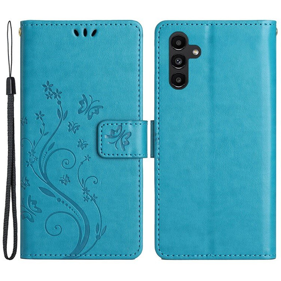Klopové pouzdro pro Samsung Galaxy A55 5G, Wallet, Butterfly, fialové