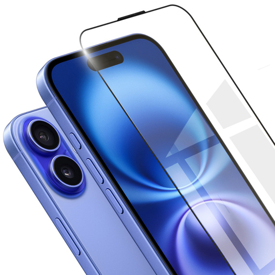 3D tvrzené sklo pro iPhone 16, černé