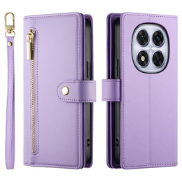 Klopové pouzdro pro Xiaomi Redmi Note 14 Pro 5G / Poco X7 5G, Wallet Zipper Pocket, fialové