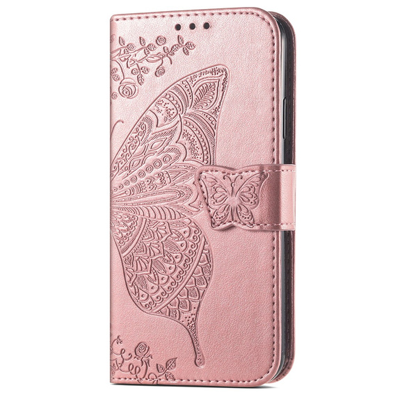 Klopové pouzdro pro Google Pixel 8A, Butterfly, růžové rose gold