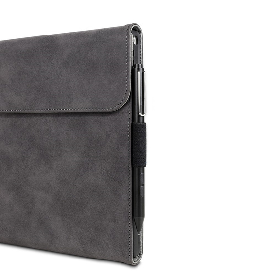 Pouzdro pro Microsoft Surface Go 3/Go 2/Go, Wallet Pen Slot, šedé