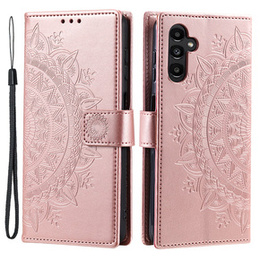 Klopové pouzdro pro Samsung Galaxy A35 5G, Mandala, růžové rose gold