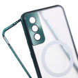 Magnetické pouzdro Dual Glass MagSafe pro Samsung Galaxy S22 Plus, zelené