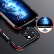 Pouzdro LUPHIE pro iPhone 15 Pro Max, Armor Bumper, černá / červená