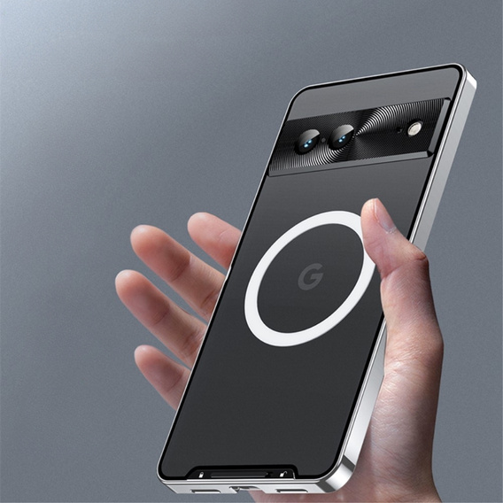 Ochranné pouzdro na fotoaparát pro Google Pixel 8, CamShield MagSafe, průhledná / stříbrná