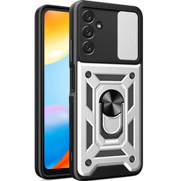 Pouzdro pro Samsung Galaxy A14 4G/5G, CamShield Slide, stříbrné