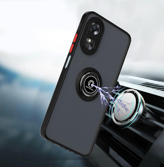 Pouzdro pro Oppo A78 4G, Frosted Ring, černé