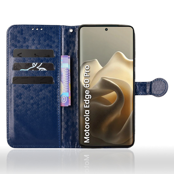 Flipové pouzdro pro Motorola Edge 60 Pro, Wallet Rhombus, modré