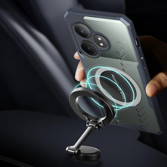 Pouzdro pro Realme GT 6 / 6T, s magnetickou fólií, transparentní / černé