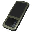 Pouzdro Love Mei pro Samsung Galaxy S21 FE, armored with glass, zelené