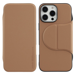 Pouzdro X-LEVEL pro iPhone 16 Pro, Magnetic Card Holder, hnědé
