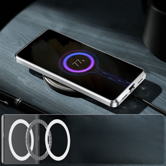 Ochranné pouzdro na fotoaparát pro Samsung Galaxy S21 FE 5G, CamShield MagSafe, průhledná / stříbrná
