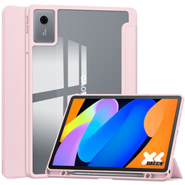 Pouzdro pro Lenovo Idea Tab 11" 2025 TB336FU TB336ZU, s průhlednou zadní stranou a držákem stylusu, růžové