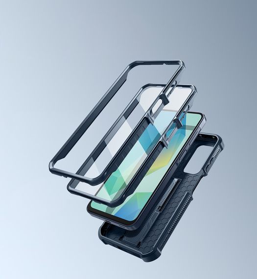 Pancéřové pouzdro pro Samsung Galaxy A16, Dexnor Full Body (Two Frames), námořnicky modré