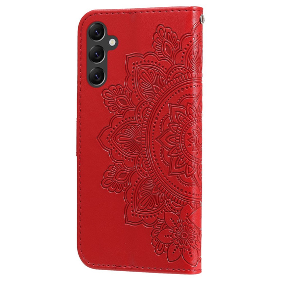 Klopové pouzdro pro Samsung Galaxy A14 4G/5G, Mandala Flower, červené