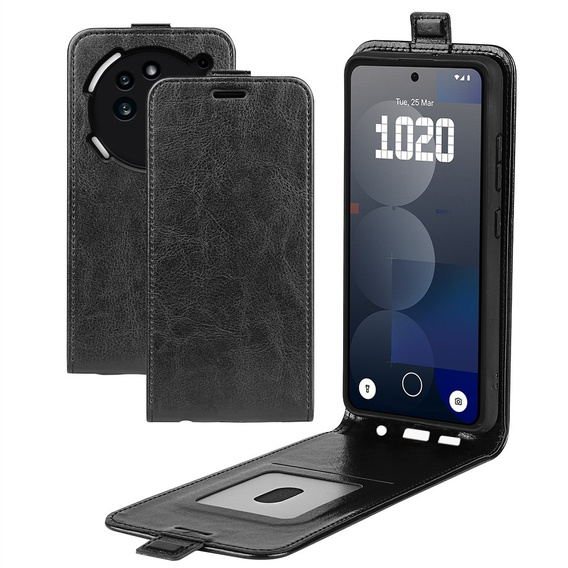 Klopové pouzdro pro Nothing Phone 3a Pro, Flip, černé