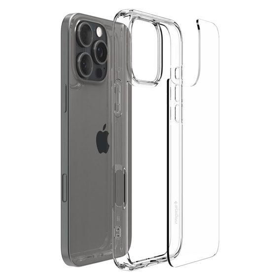 Pouzdro Spigen pro iPhone 16 Pro, Ultra Hybrid, průhledné + 9H tvrzené sklo