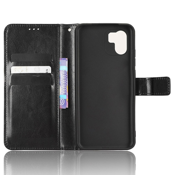 Klopové pouzdro pro Xiaomi Redmi A1 4G / A2 4G, Crazy Horse Wallet, černé