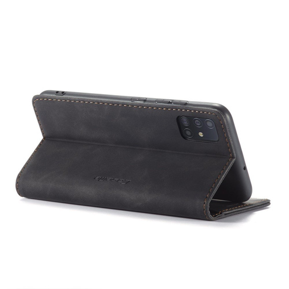 Pouzdro CASEME pro Samsung Galaxy A51, Leather Wallet Case, černé