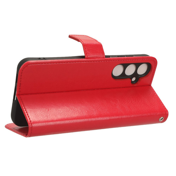 Klopové pouzdro pro Samsung Galaxy A26, Crazy Horse Wallet, červené