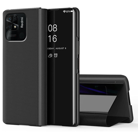 Pouzdro pro Xiaomi Redmi 10C, Clear View, černé
