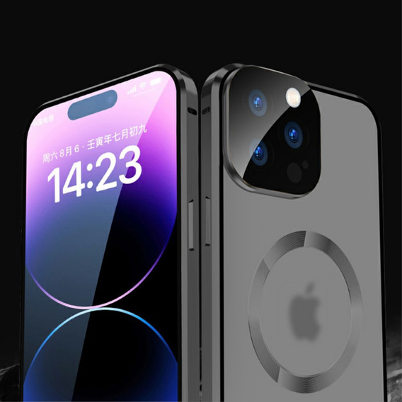 Magnetické pouzdro Dual Glass MagSafe pro iPhone 15 Pro Max, černé